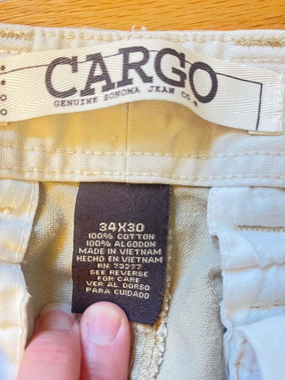 Genuine Sonoma Tan Cargo Pants 34x30 - Picture 5 of 7